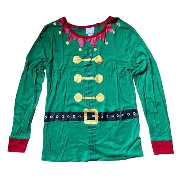 Wondershop Women's Elf Pajama Set Size L 2 Piece Matching Family Christmas PJs - Picture 3 of 8